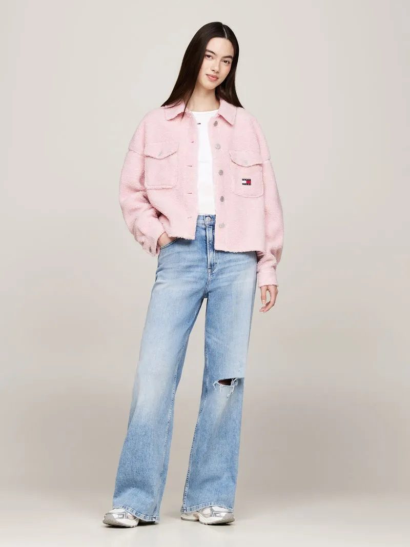 TOMMY JEANS Teddy badge overshirt ext